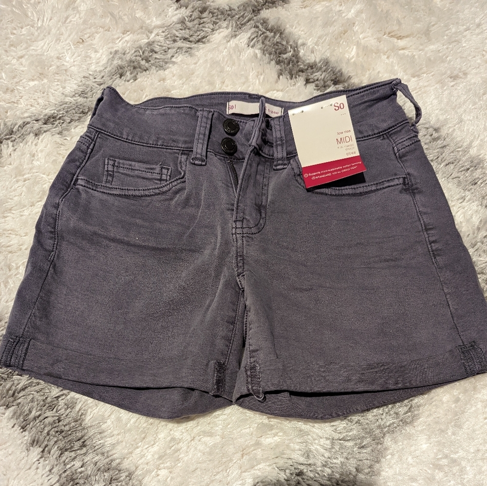 Gray low rise jeans shorts